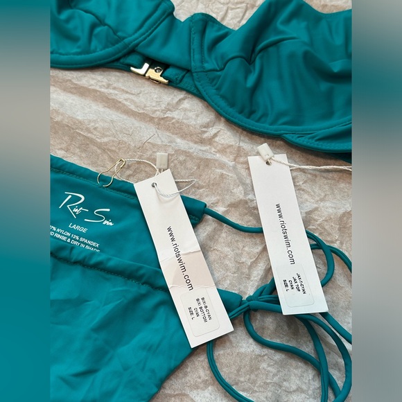 Riot Swim Cyan Bikini - Jax Top (large), Bixi Bottom (large) NWT - Picture 4 of 4